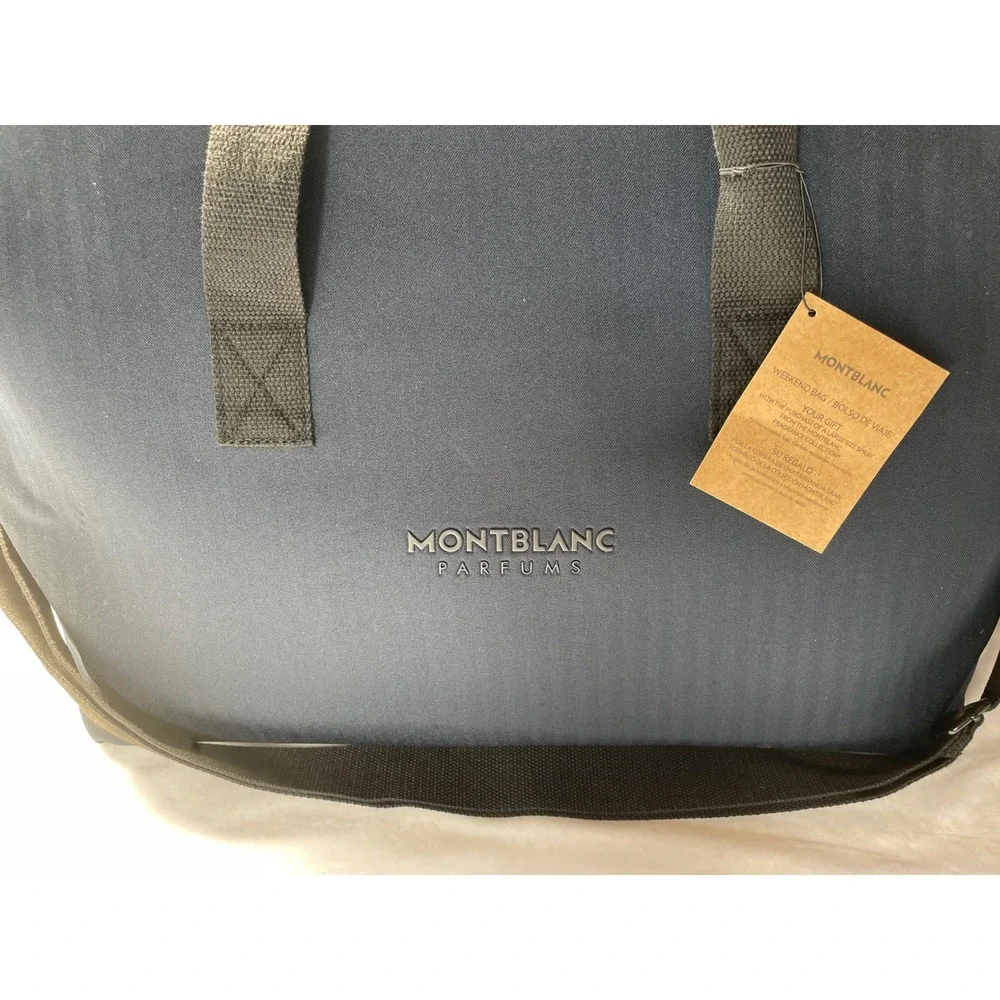 Montblanc Parfums Navy Blue Weekend Bag Duffel Travel Tote New With Tags